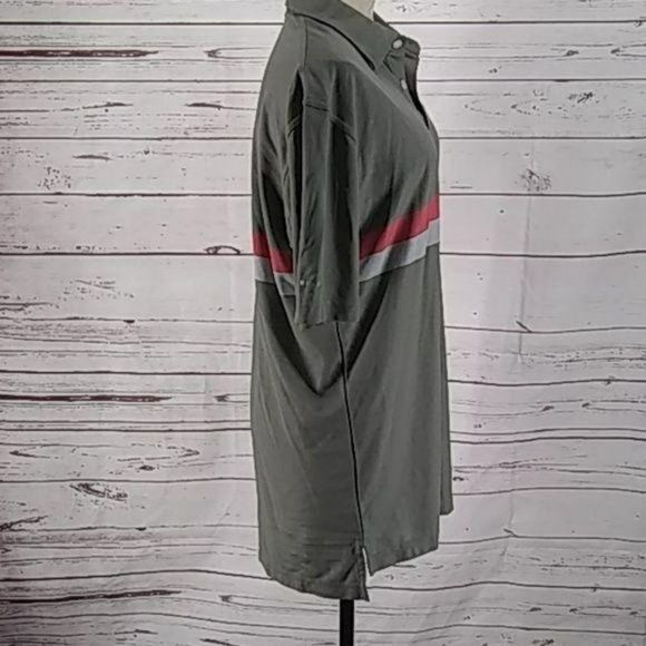 Dunning Golf Men's Gray Colorblock Striped Short Sleeve Polo Shirt Size Large - Picture 5 of 7